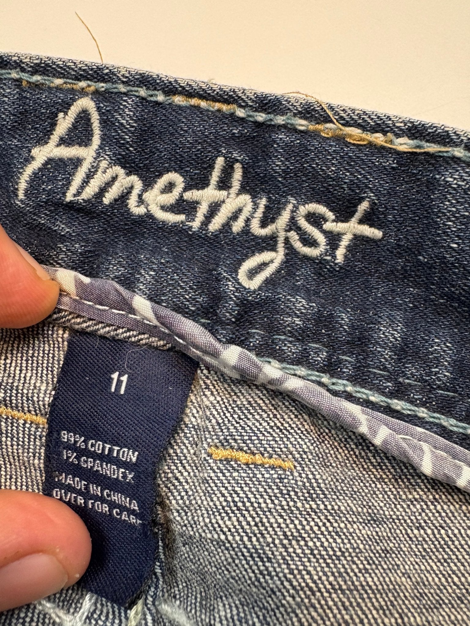 Amethyst Strass - Flap Vintage Jeans – Blau (11) - PKeyVintage