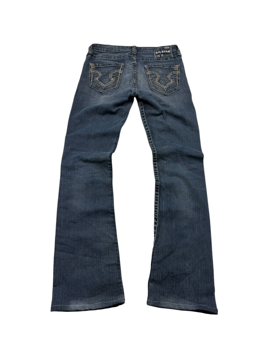 Big Star Low Rise Vintage Bootcut Jeans in Blau – Rückansicht