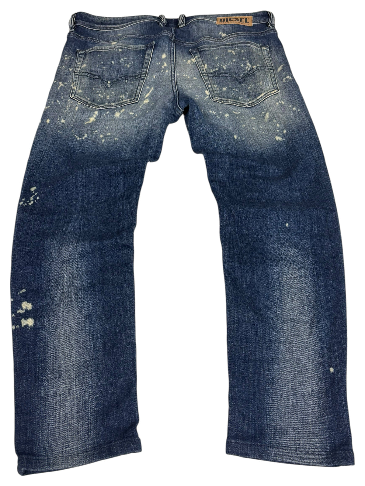 Diesel Paint Splatter Vintage Baggy Jeans in Dunkelblau – Vorderansicht