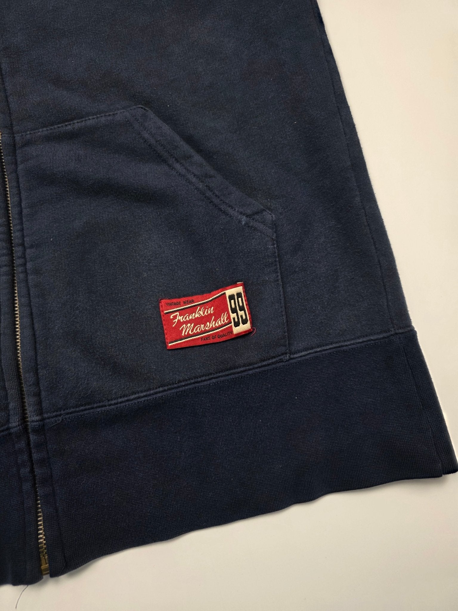 Franklin & Marshall Cortez Vintage Zip Sweater – Navy (L) - PKeyVintage