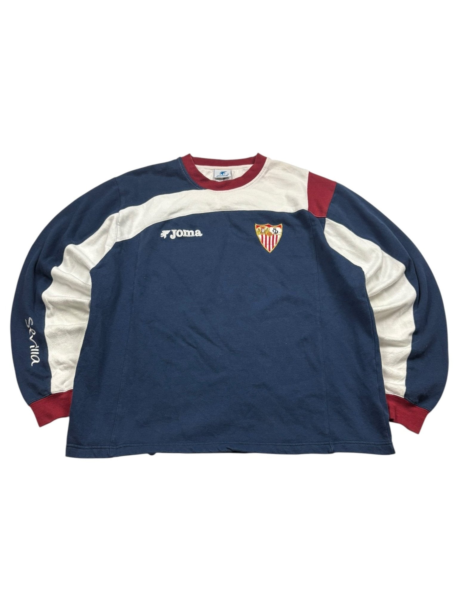 Joma FC Sevilla Crest Vintage Sweater – Navy/Weiß/Rot (XL) - PKeyVintage