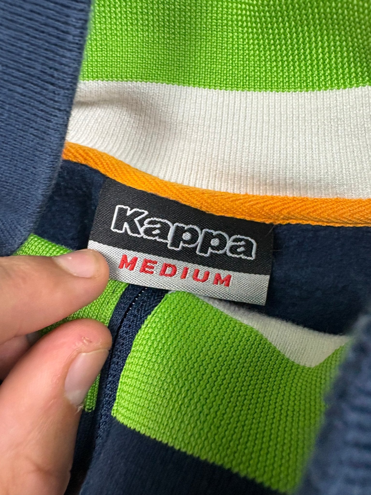 Kappa South Africa Patch Vintage Sweatjacke Big Logo – Navy/Grün (M) - PKeyVintage