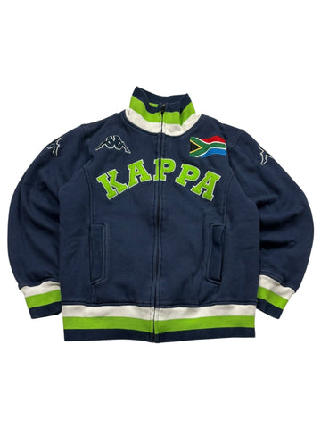 Kappa South Africa Patch Vintage Sweatjacke Big Logo – Navy/Grün (M) - PKeyVintage