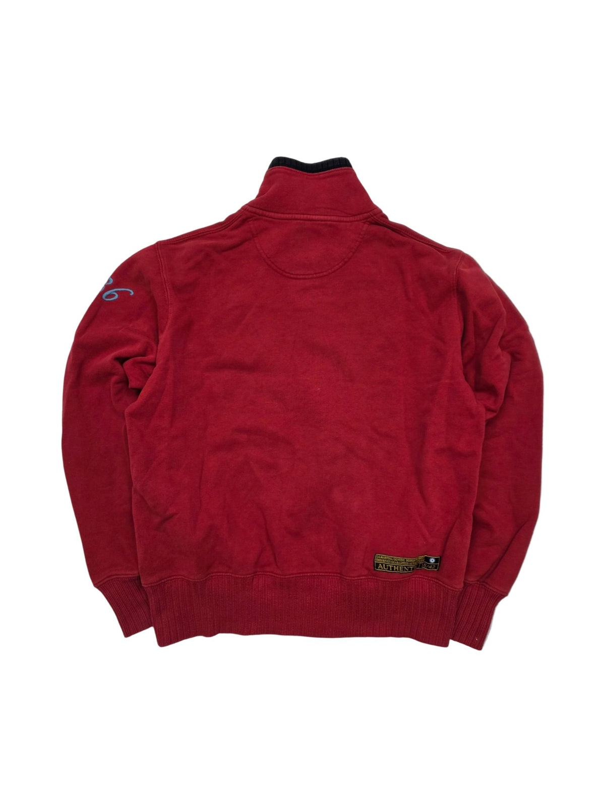 La Martina Zip Vintage Strickjacke in Rot – Rückansicht