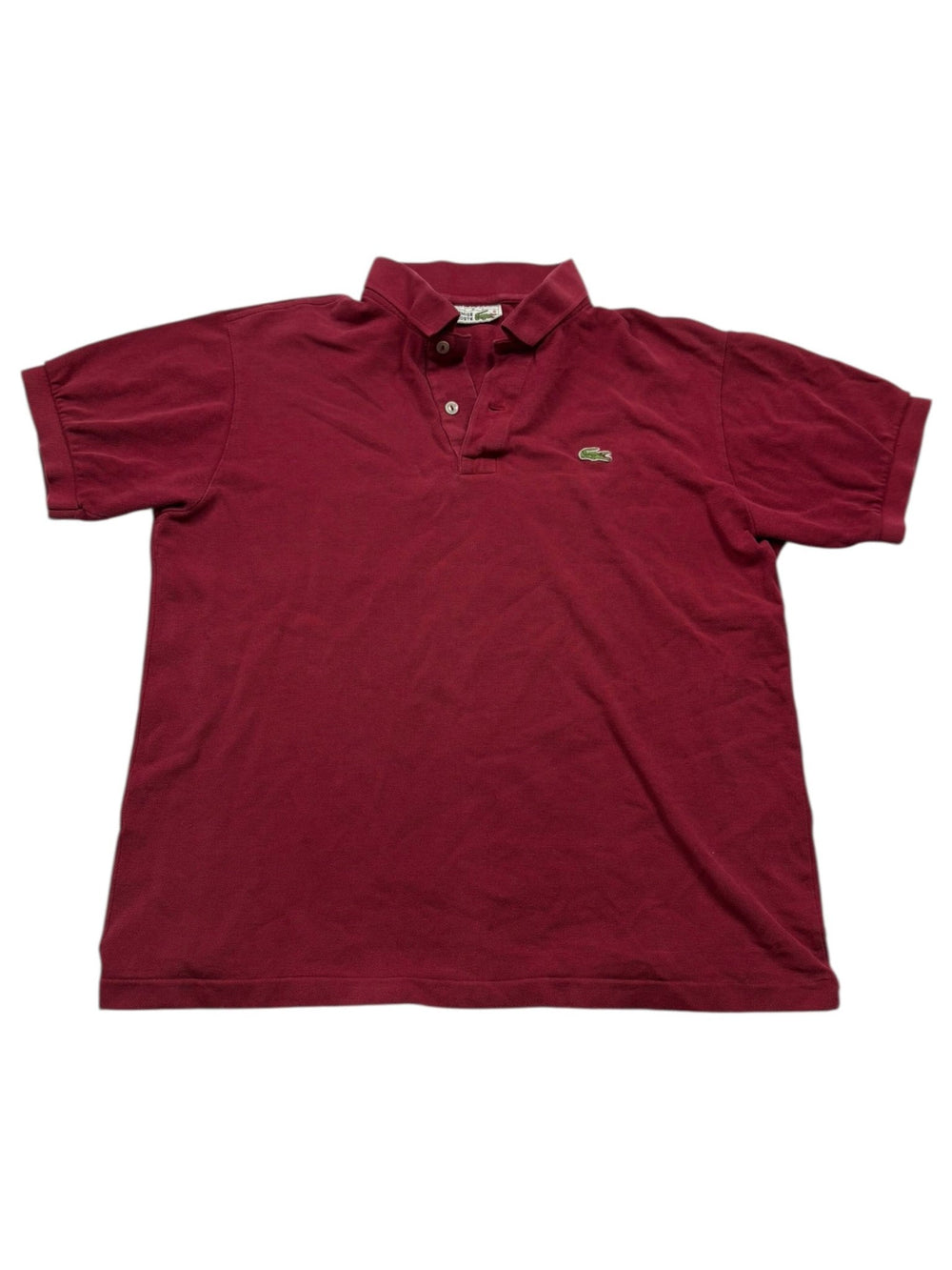 Lacoste Krokodil - Logo Vintage Poloshirt – Bordeaux (M) - PKeyVintage