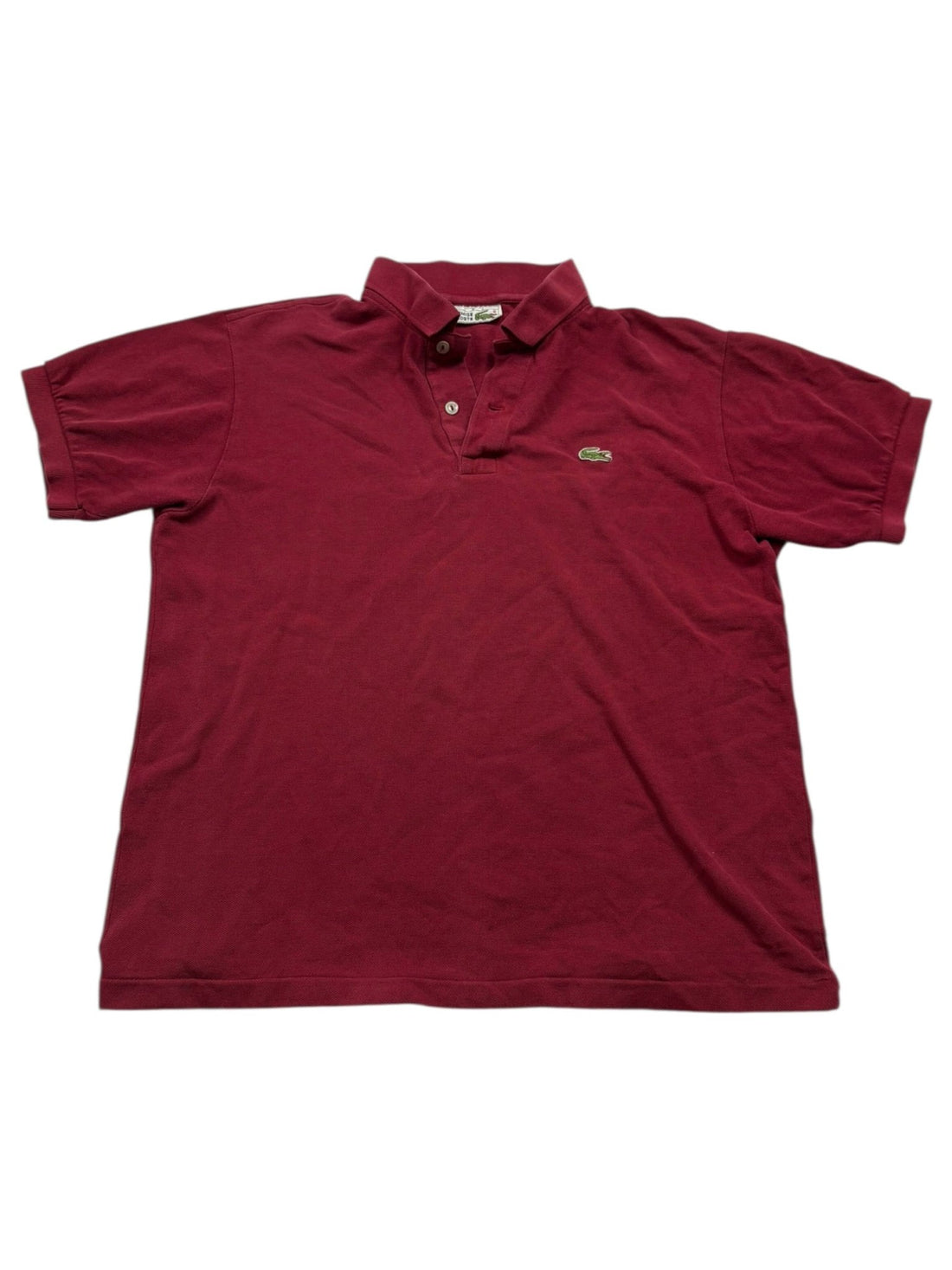 Lacoste Krokodil - Logo Vintage Poloshirt – Bordeaux (M) - PKeyVintage