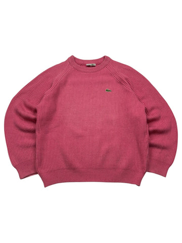 Lacoste Rippstrick Vintage Strickpullover Raglan – Pink (L) - PKeyVintage
