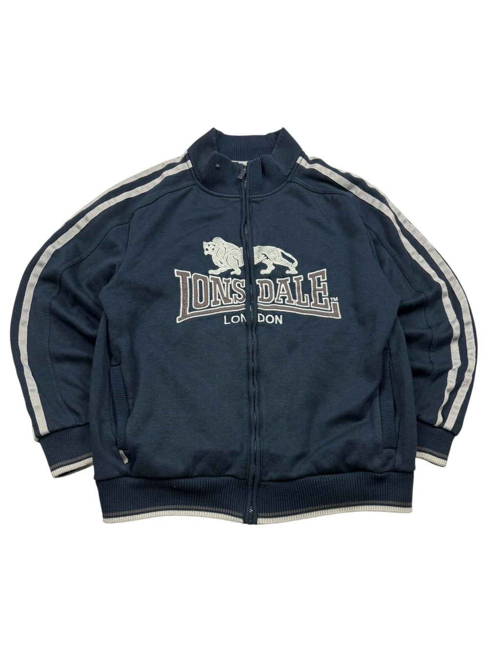 Lonsdale London Löwenlogo Vintage Zip Jacke – Navy (L) - PKeyVintage