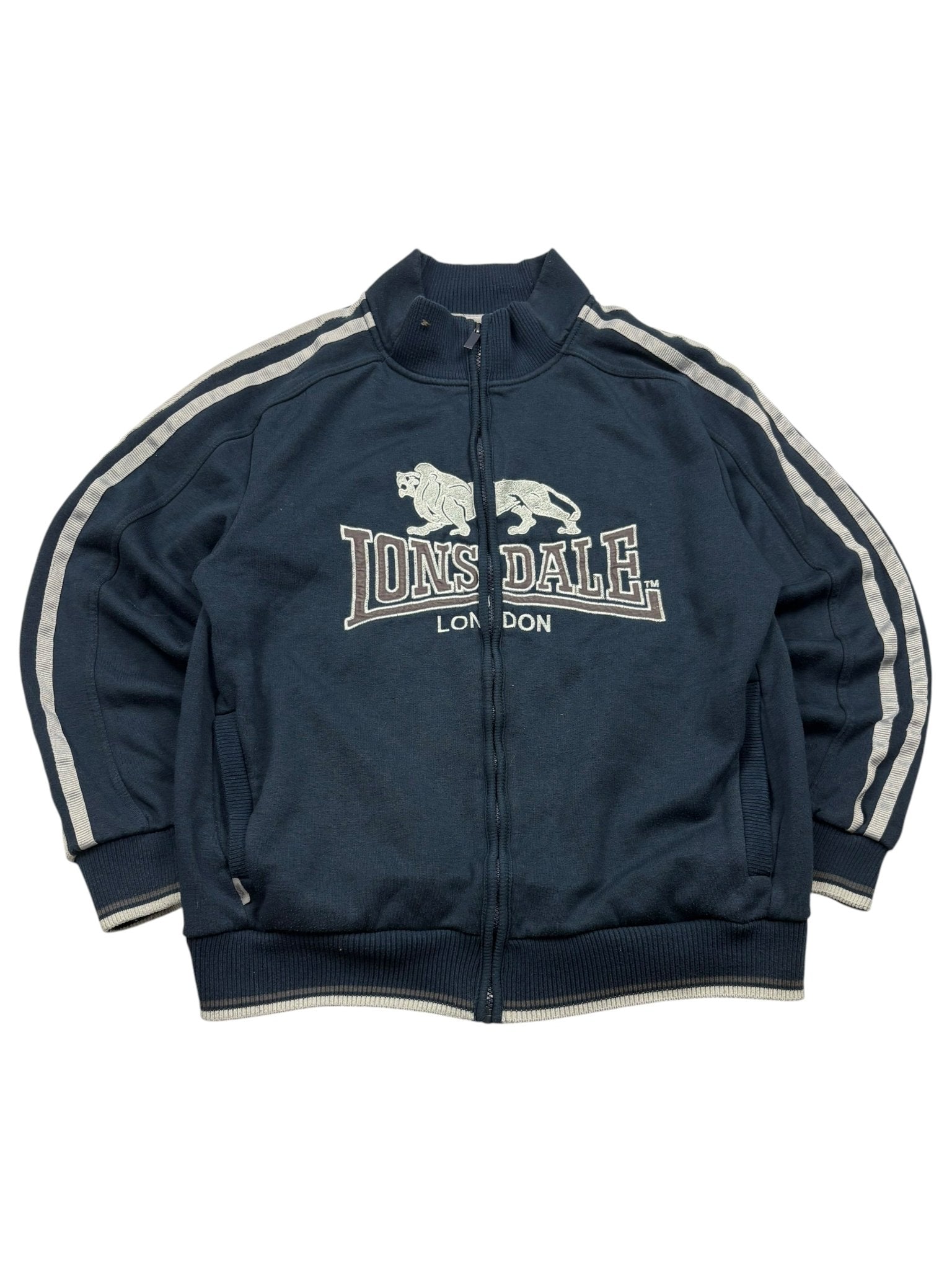 Lonsdale London Löwenlogo Vintage Zip Jacke – Navy (L) - PKeyVintage