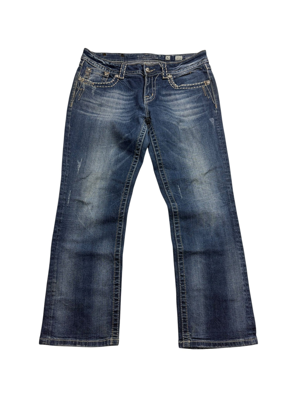 Miss Me Lilien Y2K Vintage Baggy Jeans in Blau – Vorderansicht
