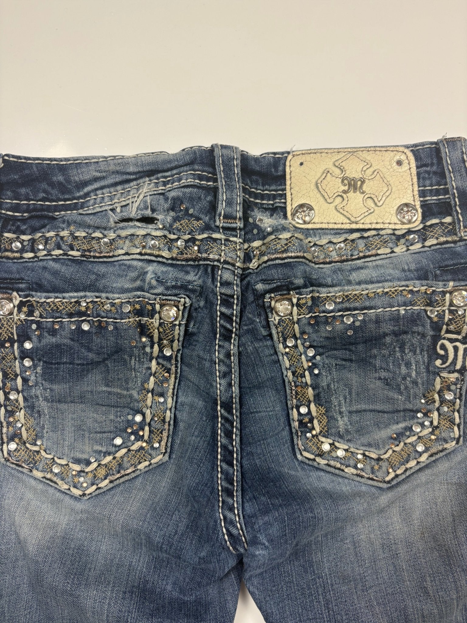 Miss Me M - Pocket Y2K Vintage Bootcut Jeans – Blau (12) - PKeyVintage