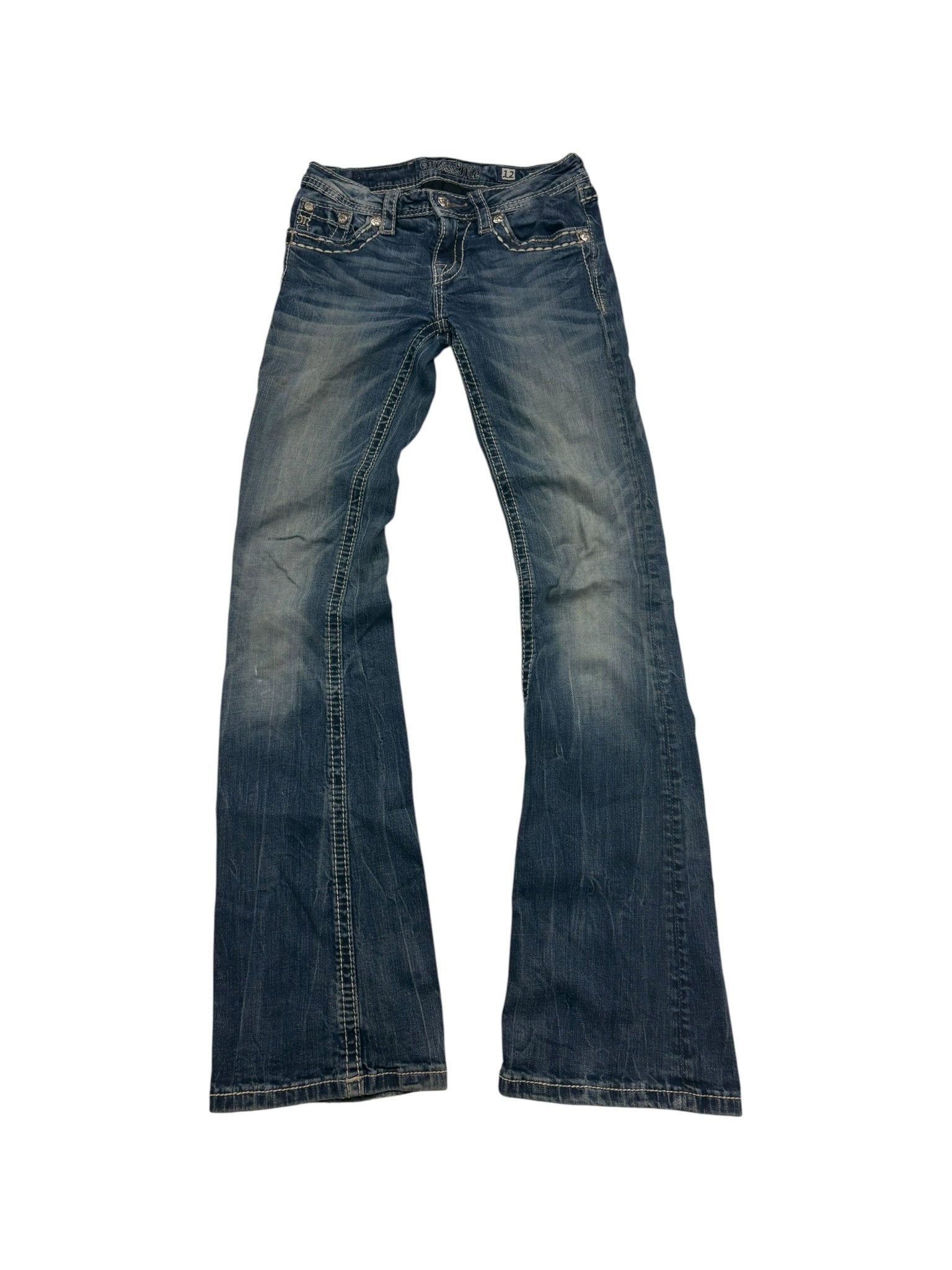 Miss Me M - Pocket Y2K Vintage Bootcut Jeans – Blau (12) - PKeyVintage
