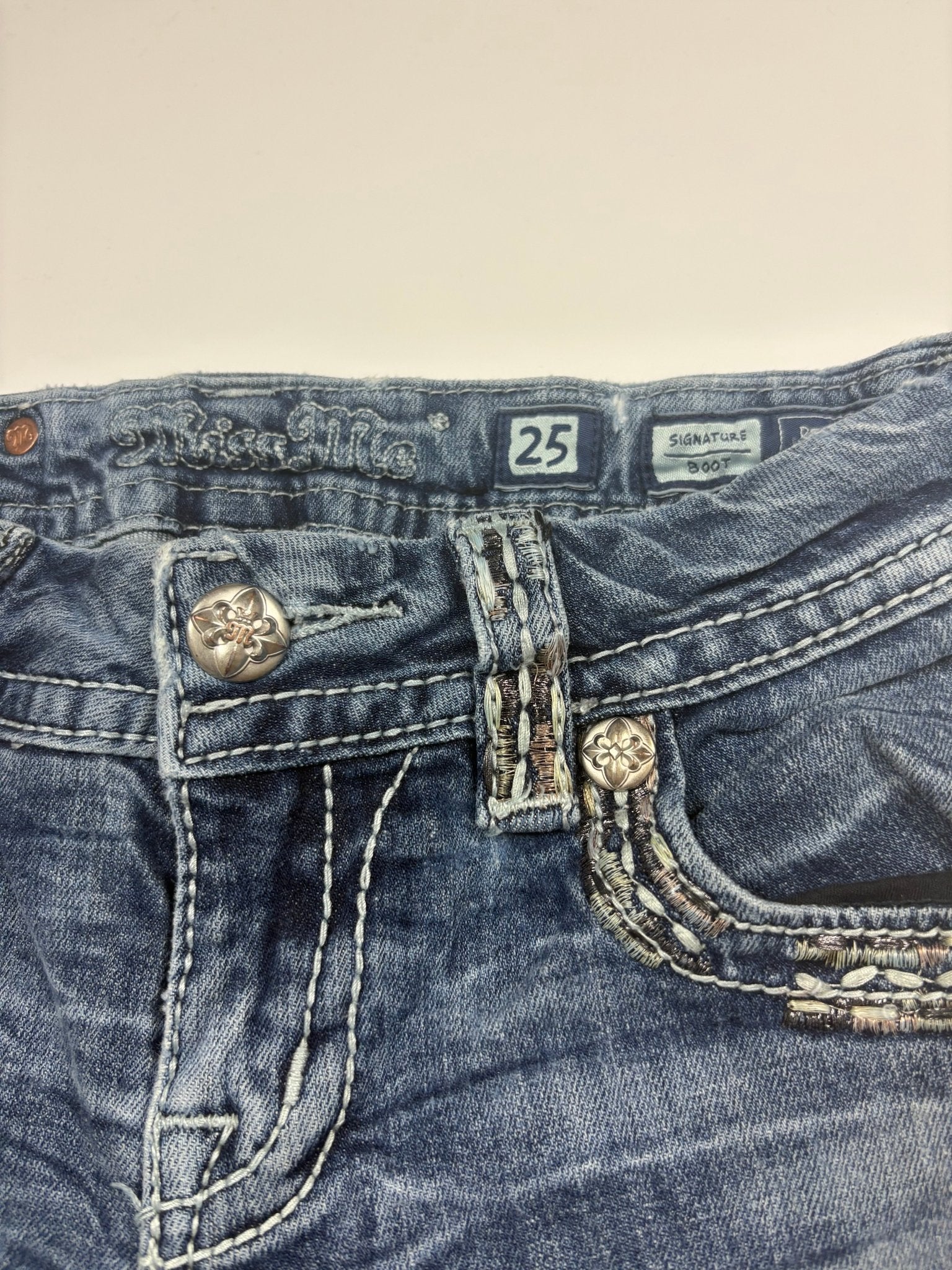 Miss Me Signature Boot Y2K Vintage Bootcut Jeans – Blau (25) - PKeyVintage