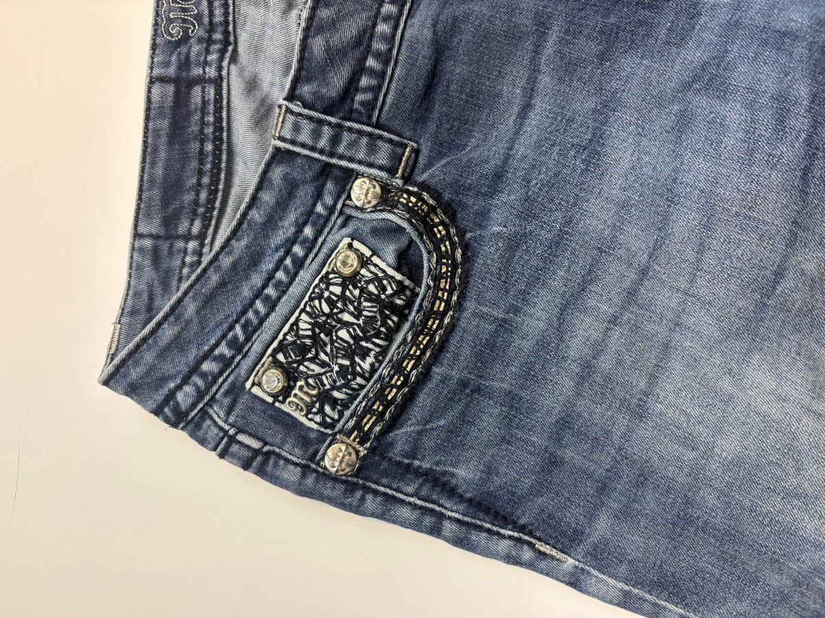 Miss Me Slim Vintage Bootcut Jeans in Blau – Detailansicht 2