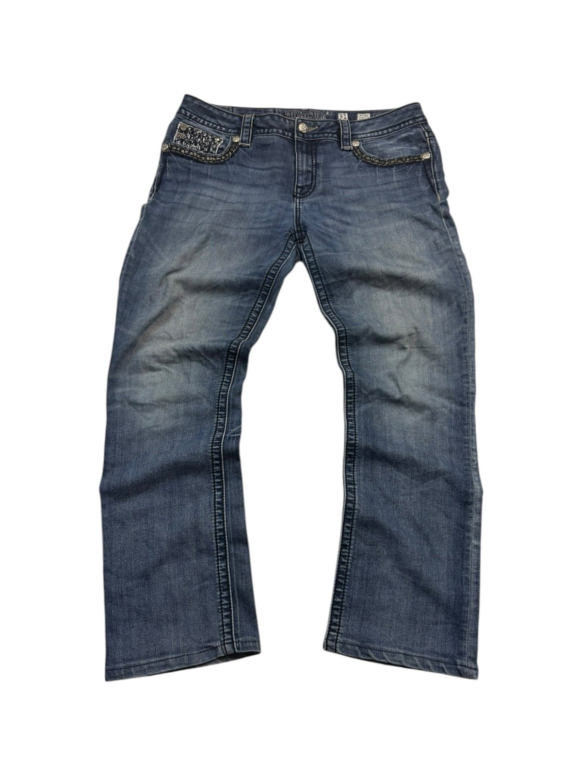 Miss Me Slim Vintage Bootcut Jeans in Blau – Vorderansicht
