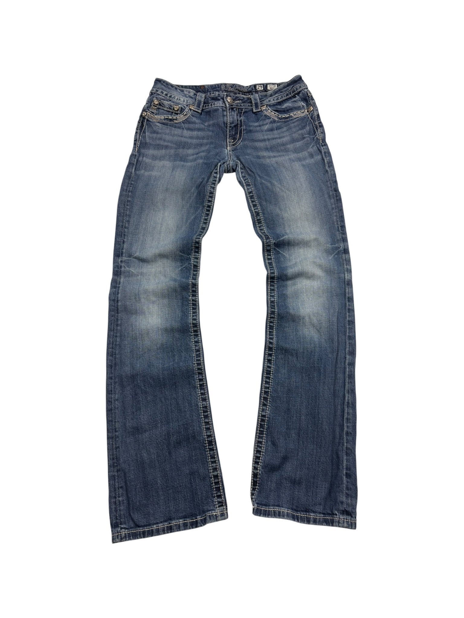 Miss Me Strass - Backpocket Vintage Bootcut Jeans – Blue Wash (29) - PKeyVintage