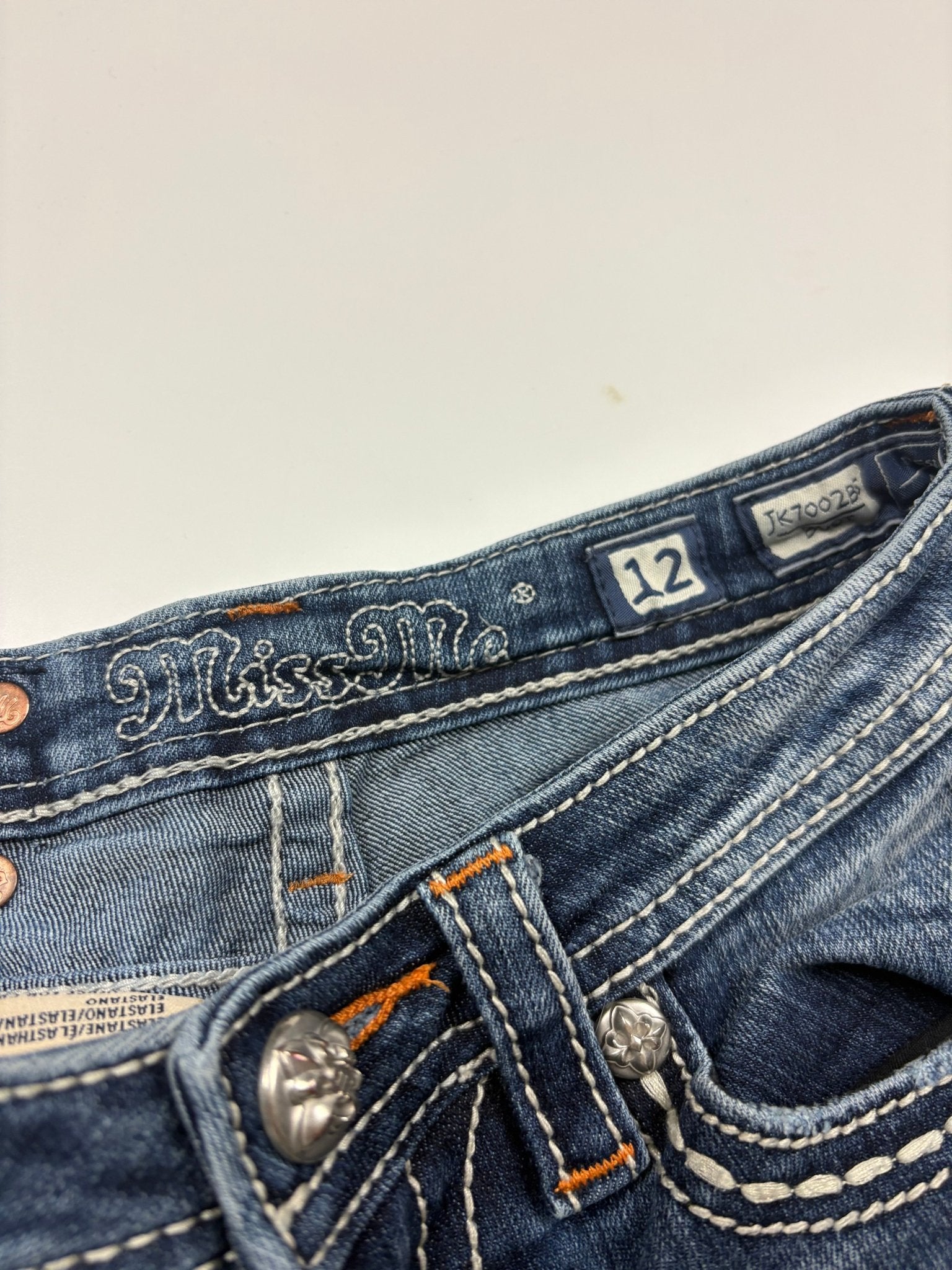Miss Me Strass - Flap - Pocket Vintage Bootcut Jeans – Blue Wash (12) - PKeyVintage