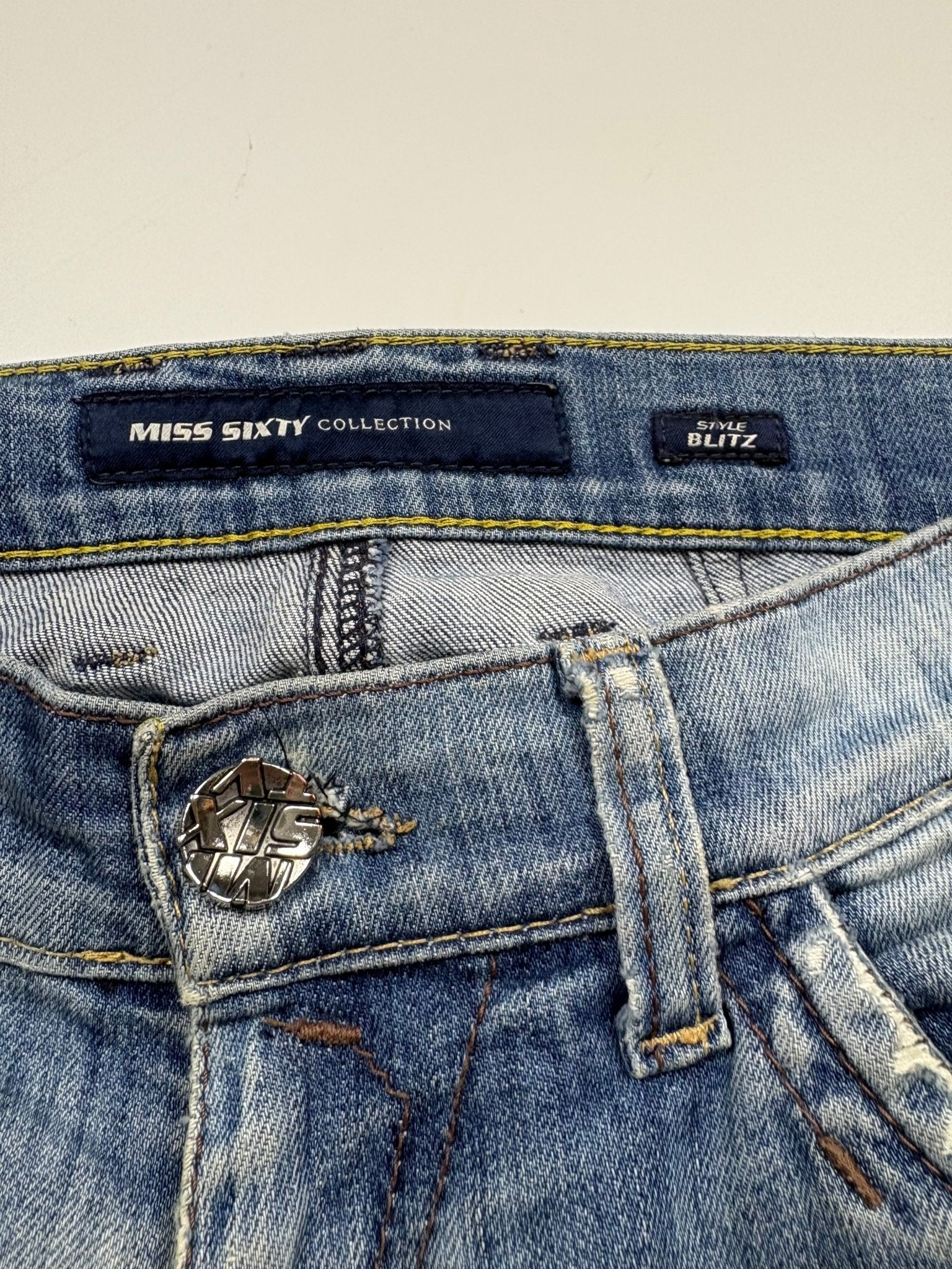 Miss Sixty Blitz Destroyed Vintage Jeans – Light Blue (26) - PKeyVintage