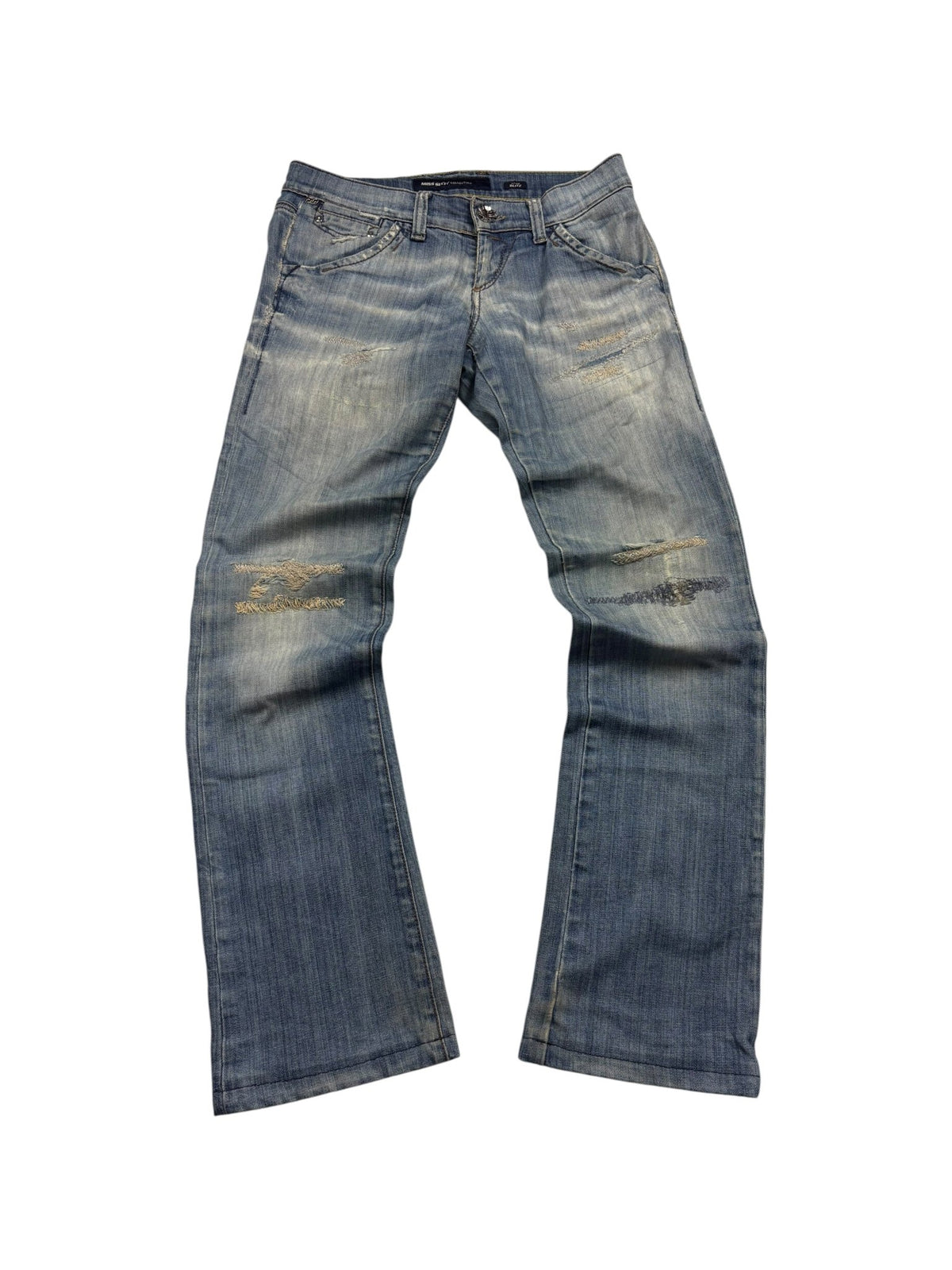 Miss Sixty Blitz Destroyed Vintage Jeans in Hellblau – Vorderansicht