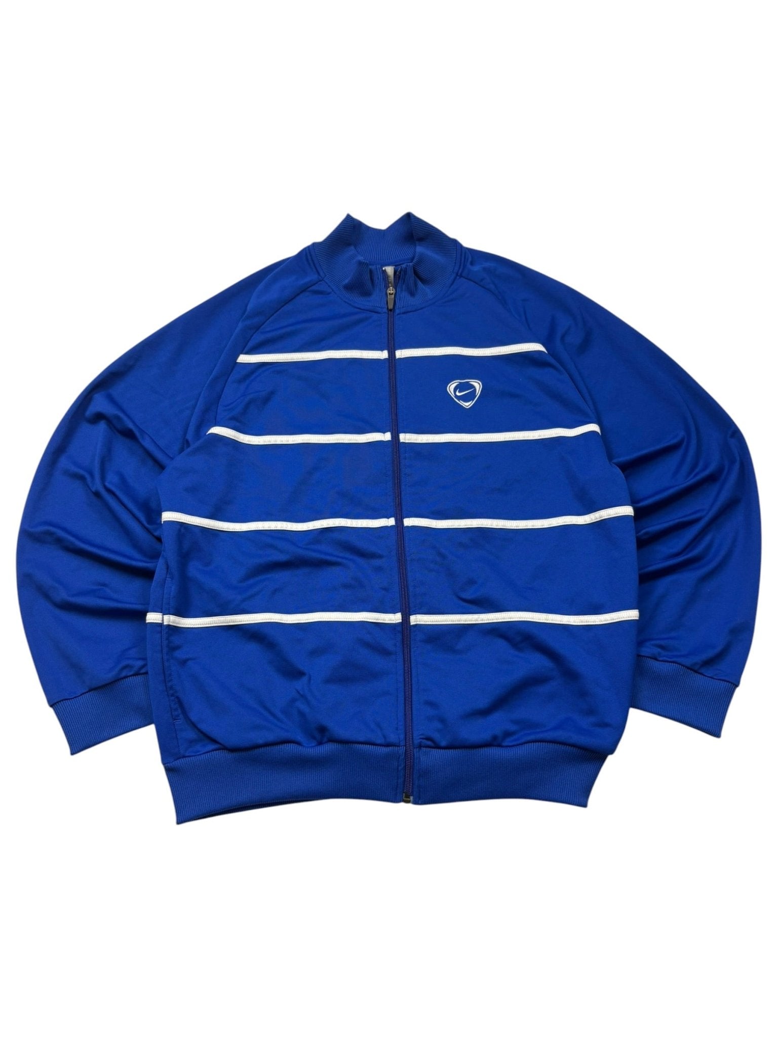 Nike 90er Vintage Trainingsjacke Royalblau – Full - Zip (M) - PKeyVintage
