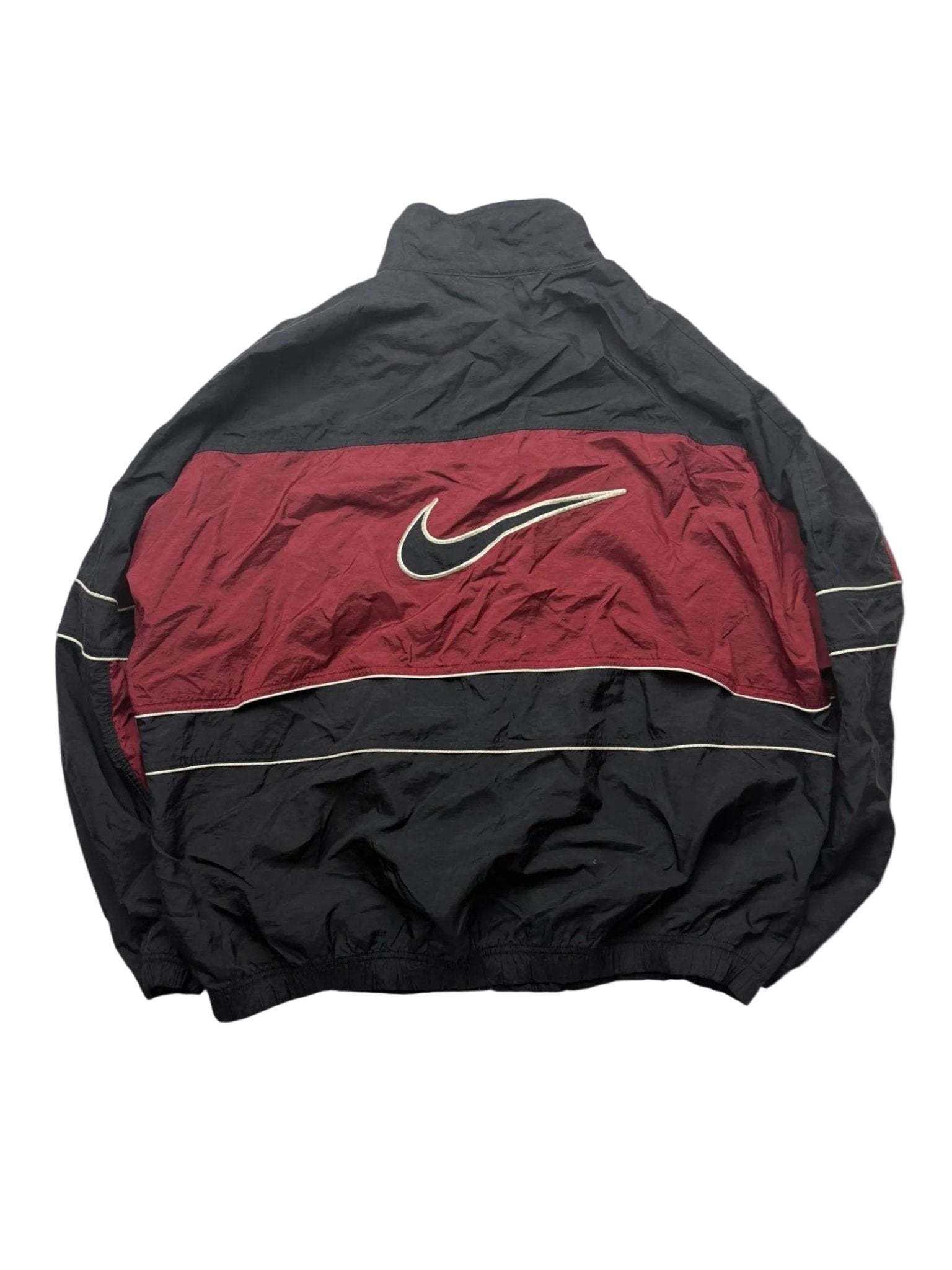 Nike 90s Trainingsjacke - Schwarz/Bordeaux (XL) - PKeyVintage