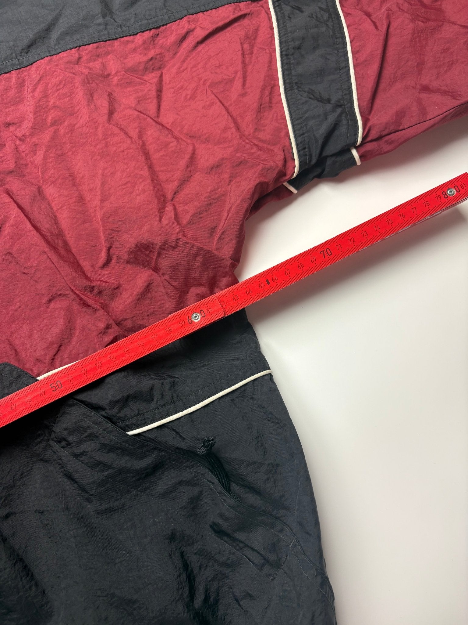 Nike 90s Trainingsjacke - Schwarz/Bordeaux (XL) - PKeyVintage