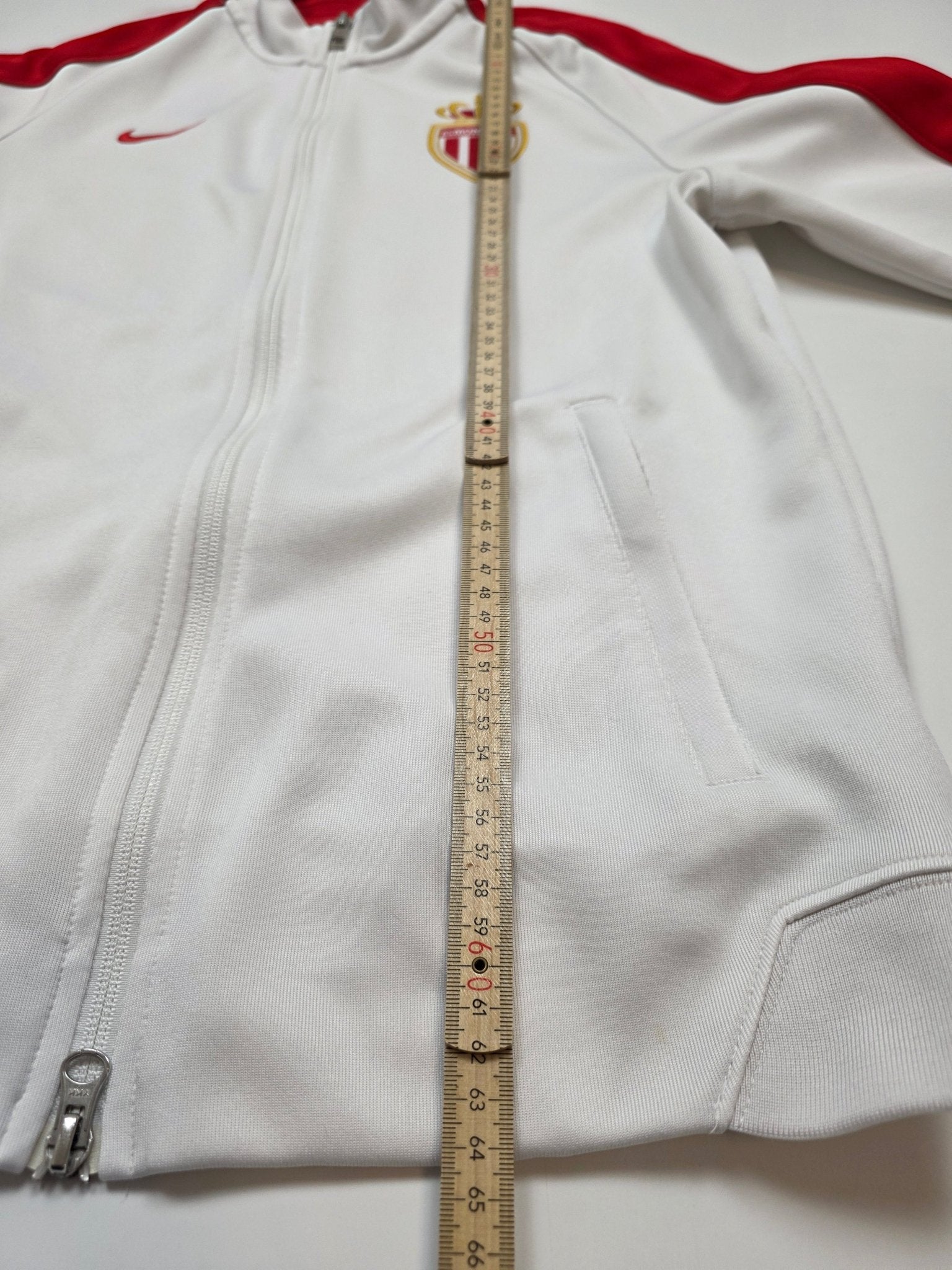 Nike AS Monaco Trackjacket - Weiß/Rot (S) - PKeyVintage