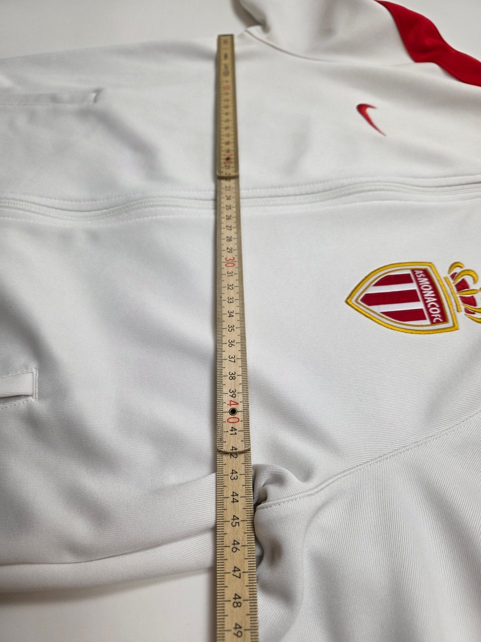 Nike AS Monaco Trackjacket - Weiß/Rot (S) - PKeyVintage