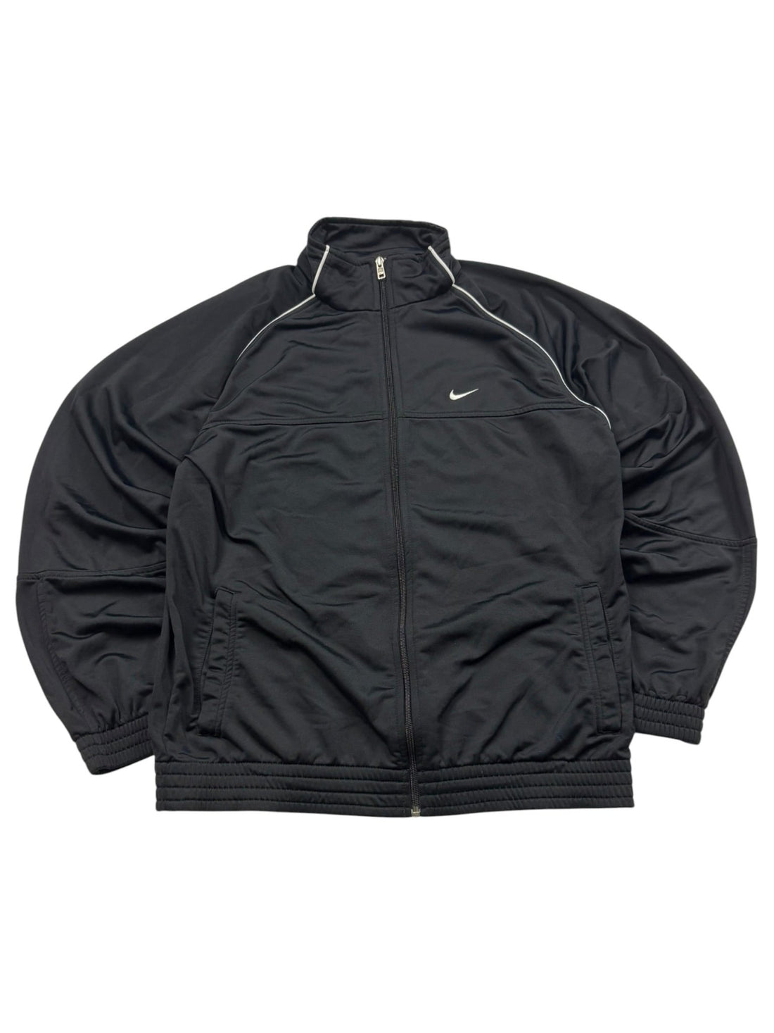 Nike Athletics 90er Vintage Trainingsjacke – Schwarz (L) - PKeyVintage