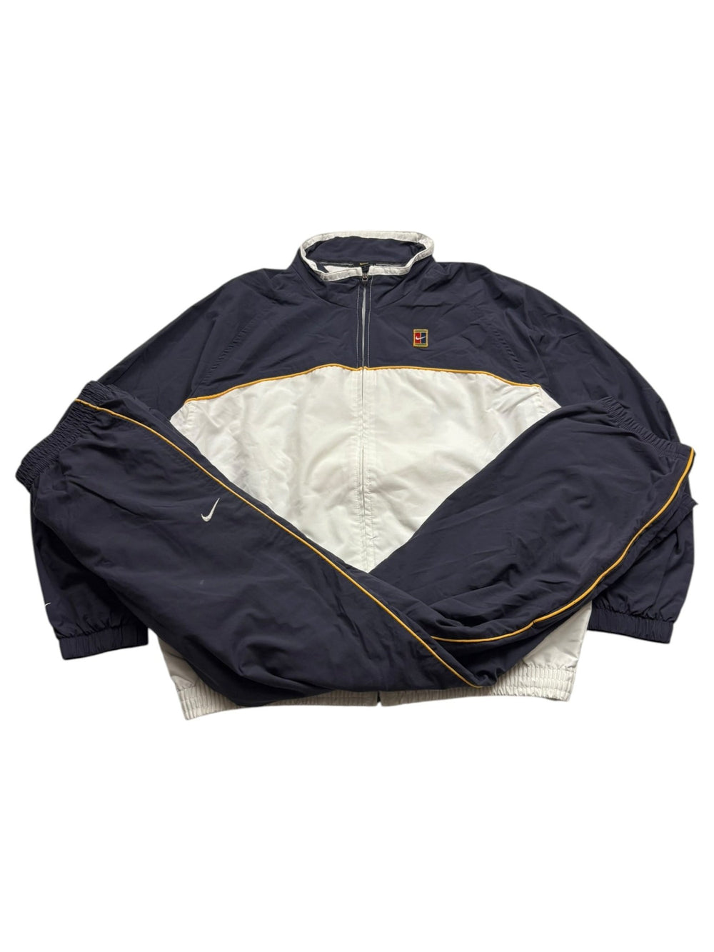 Nike Block Patch Vintage Tracksuit – Navy/Weiß (M) - PKeyVintage