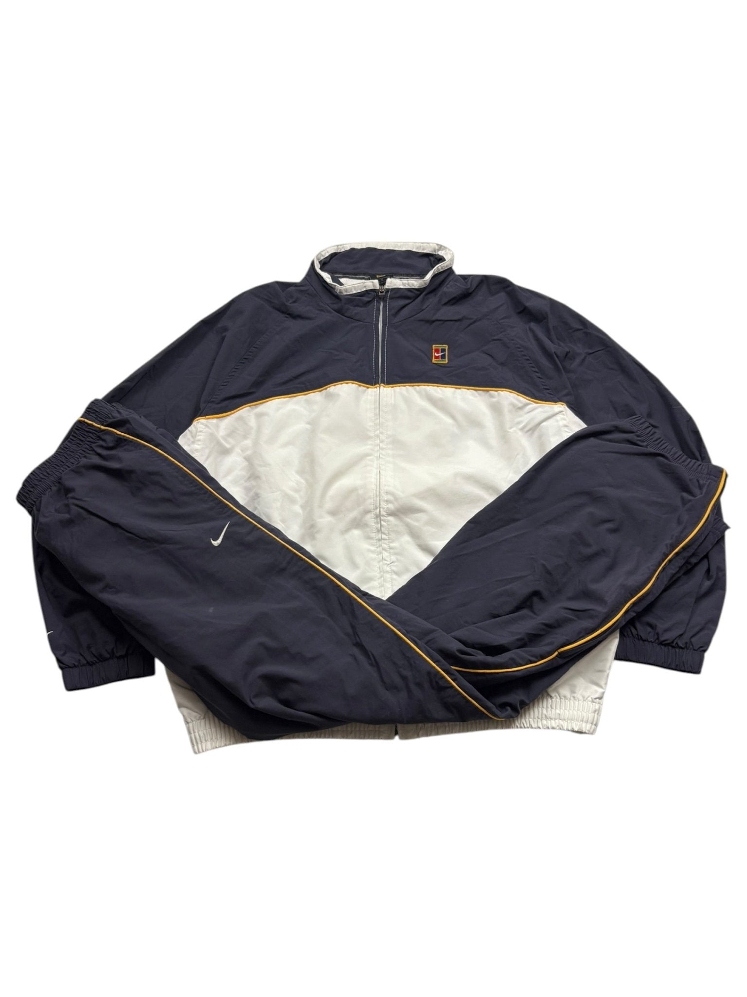 Nike Block Patch Vintage Tracksuit – Navy/Weiß (M) - PKeyVintage