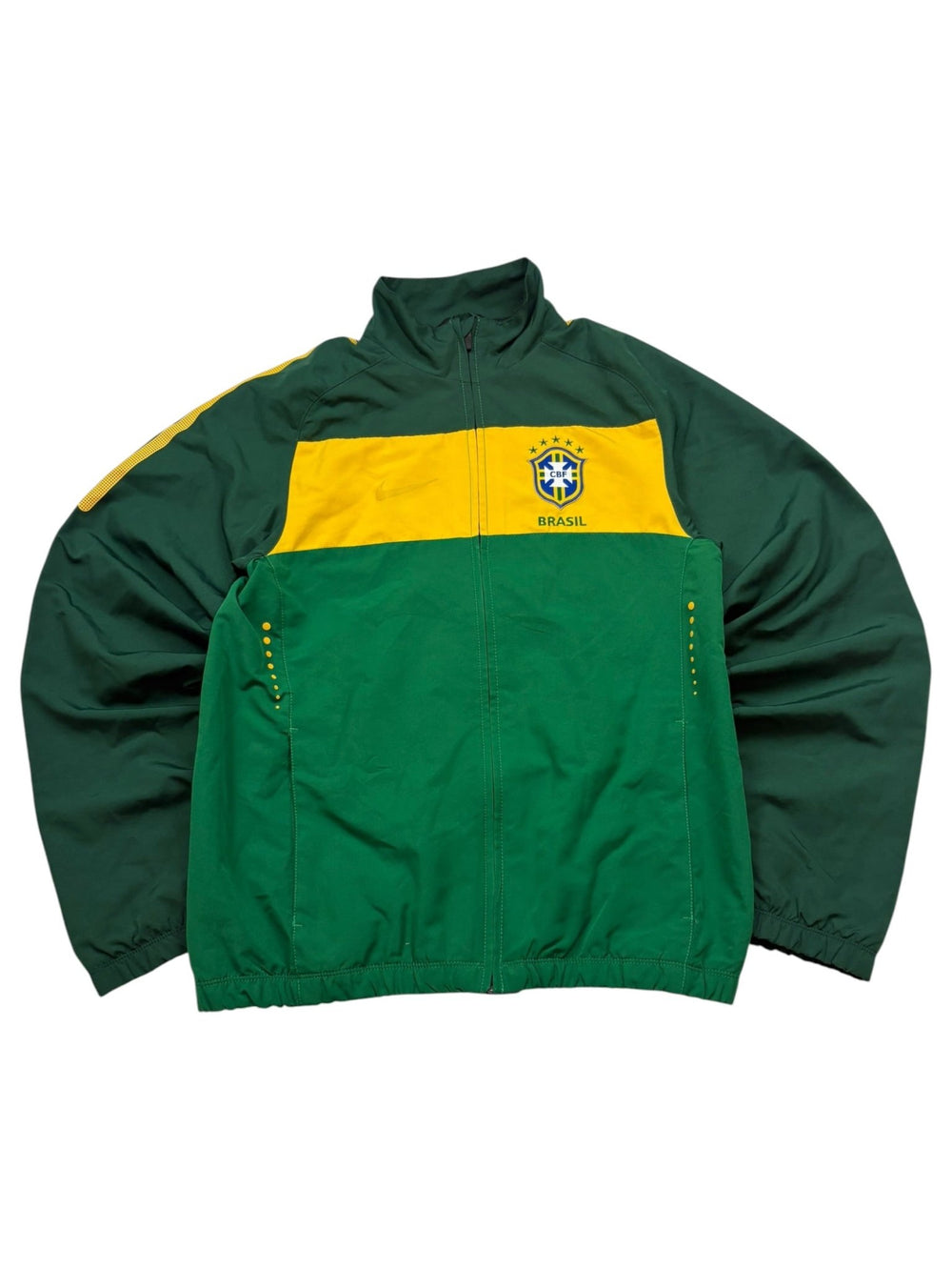 Nike Brasil CBF Vintage Trackjacket – Grün/Gelb (S) - PKeyVintage