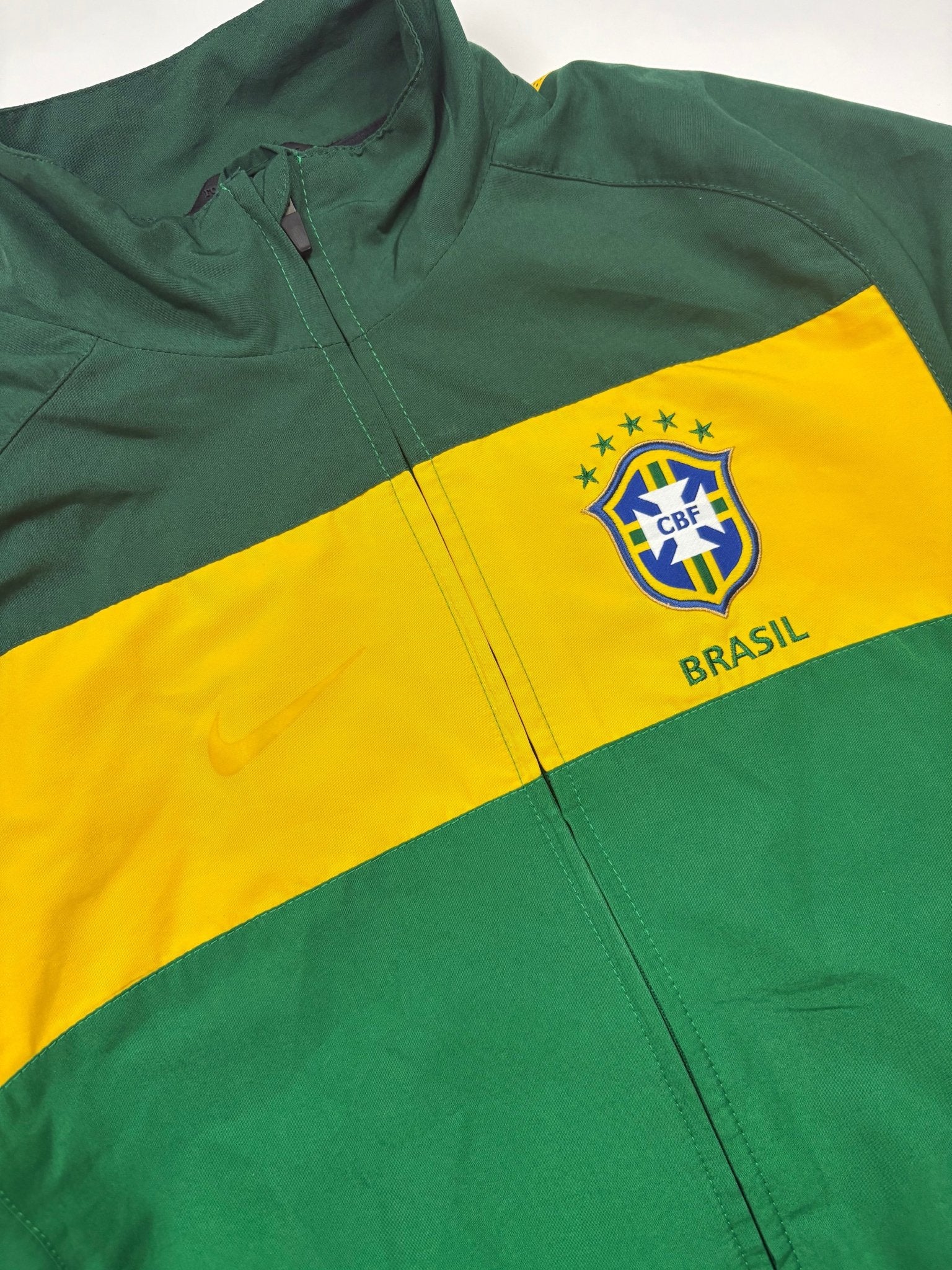Nike Brasil CBF Vintage Trackjacket – Grün/Gelb (S) - PKeyVintage