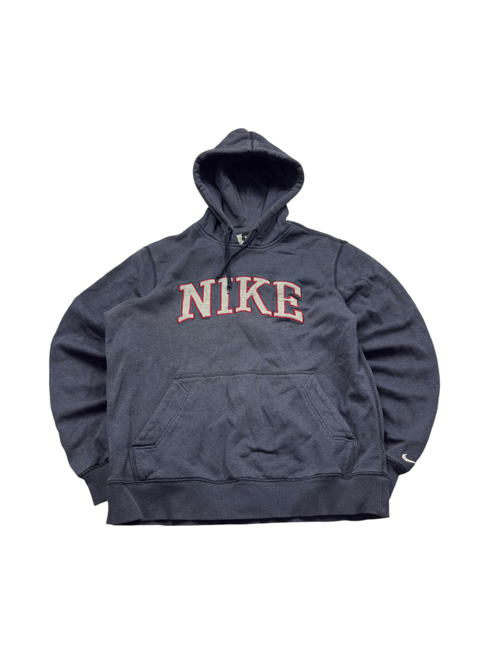 Nike Collegiate Big Logo Vintage Hoodie Navy Größe M – Frontansicht