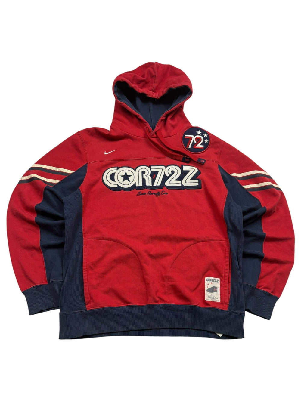 Nike COR72Z Vintage Hoodie – Rot/Navy (S) - PKeyVintage