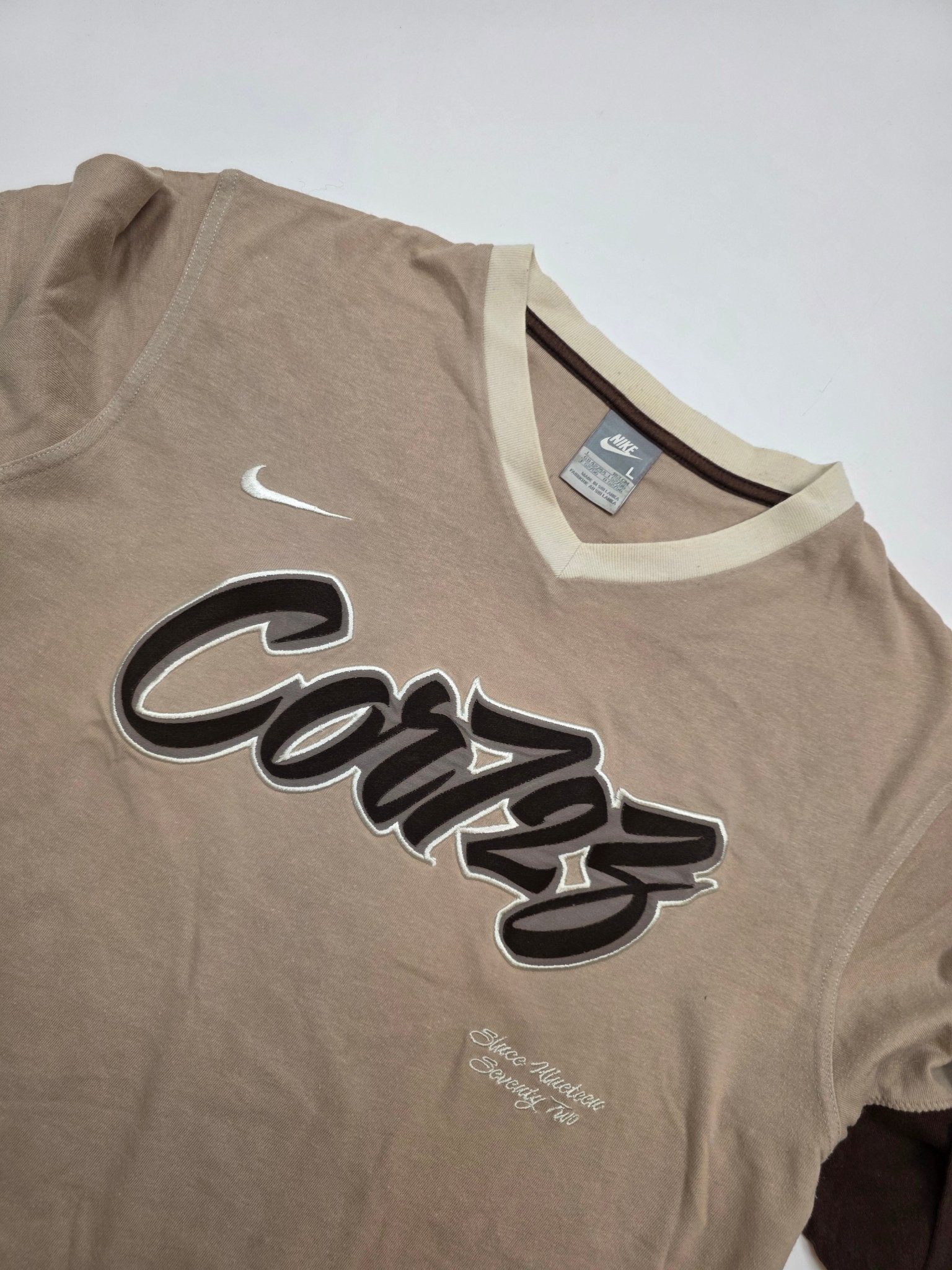 Nike Cortez Long Sleeve - Beige/Creme/Braun (L) - PKeyVintage