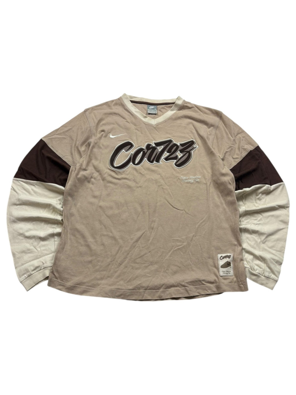 Nike Cortez Vintage Longsleeve Beige Braun L Frontansicht