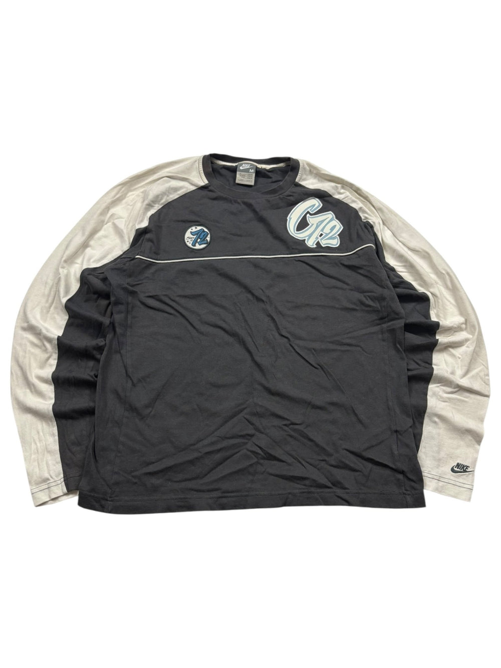Nike Cortez Vintage Longsleeve Schwarz Beige M Frontansicht