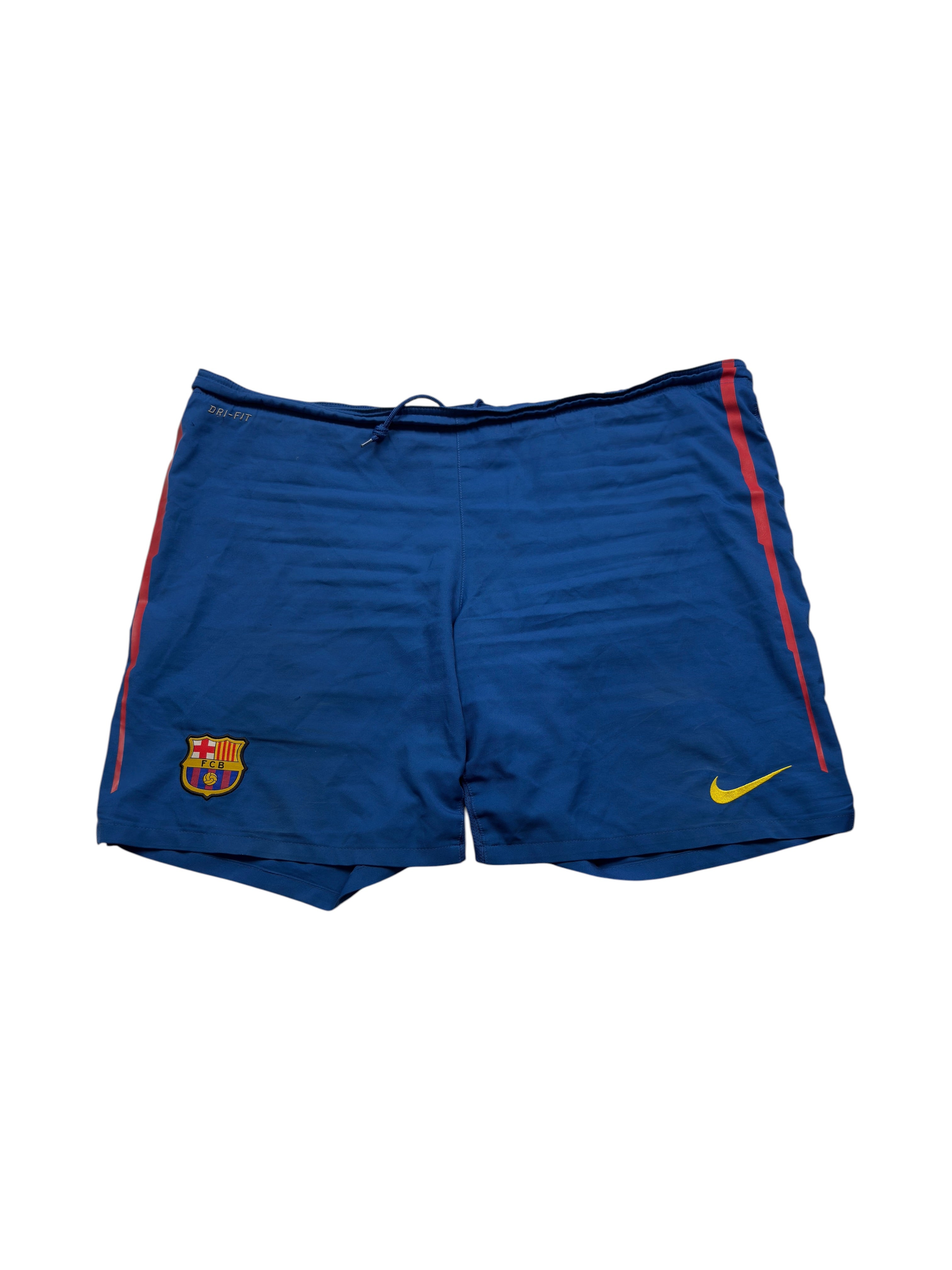Nike FC Barcelona Vintage Fußballshorts Blau XL mit Wappen und gelbem Swoosh