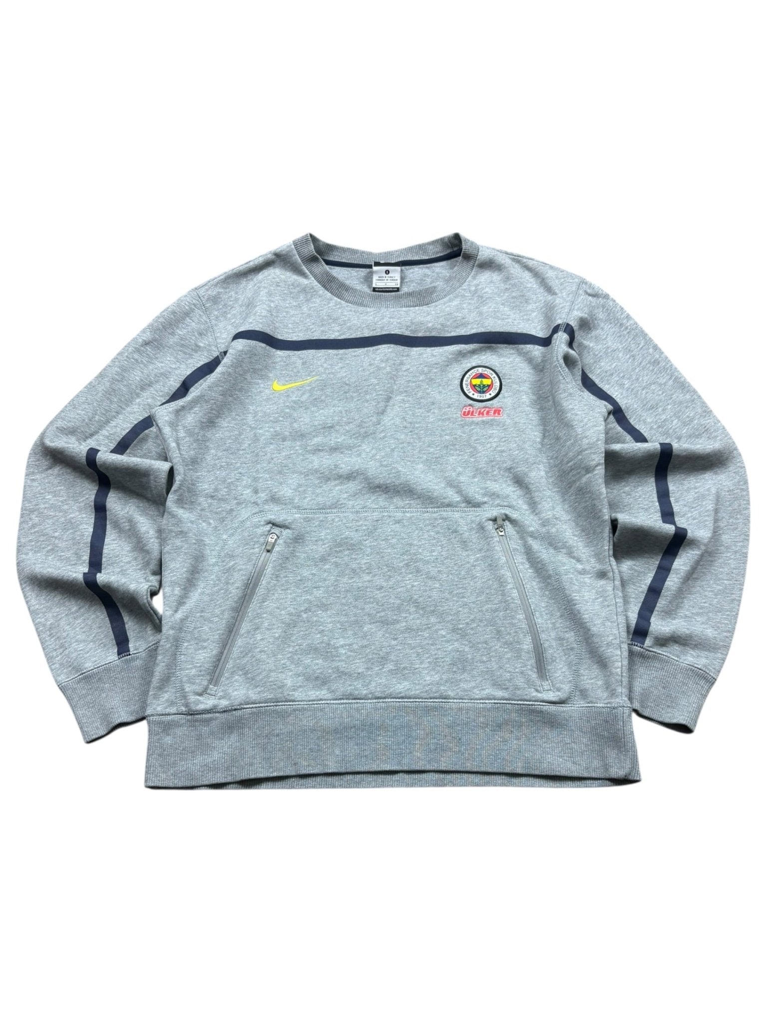 Nike Fenerbahçe Vintage Sweater – Grau Gesticktes Wappen (S) - PKeyVintage