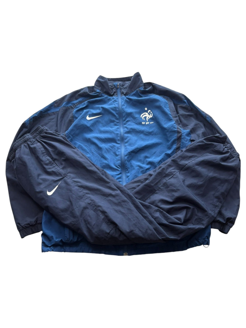 Nike Frankreich FFF Vintage Tracksuit – Navy/Blau (L) - PKeyVintage