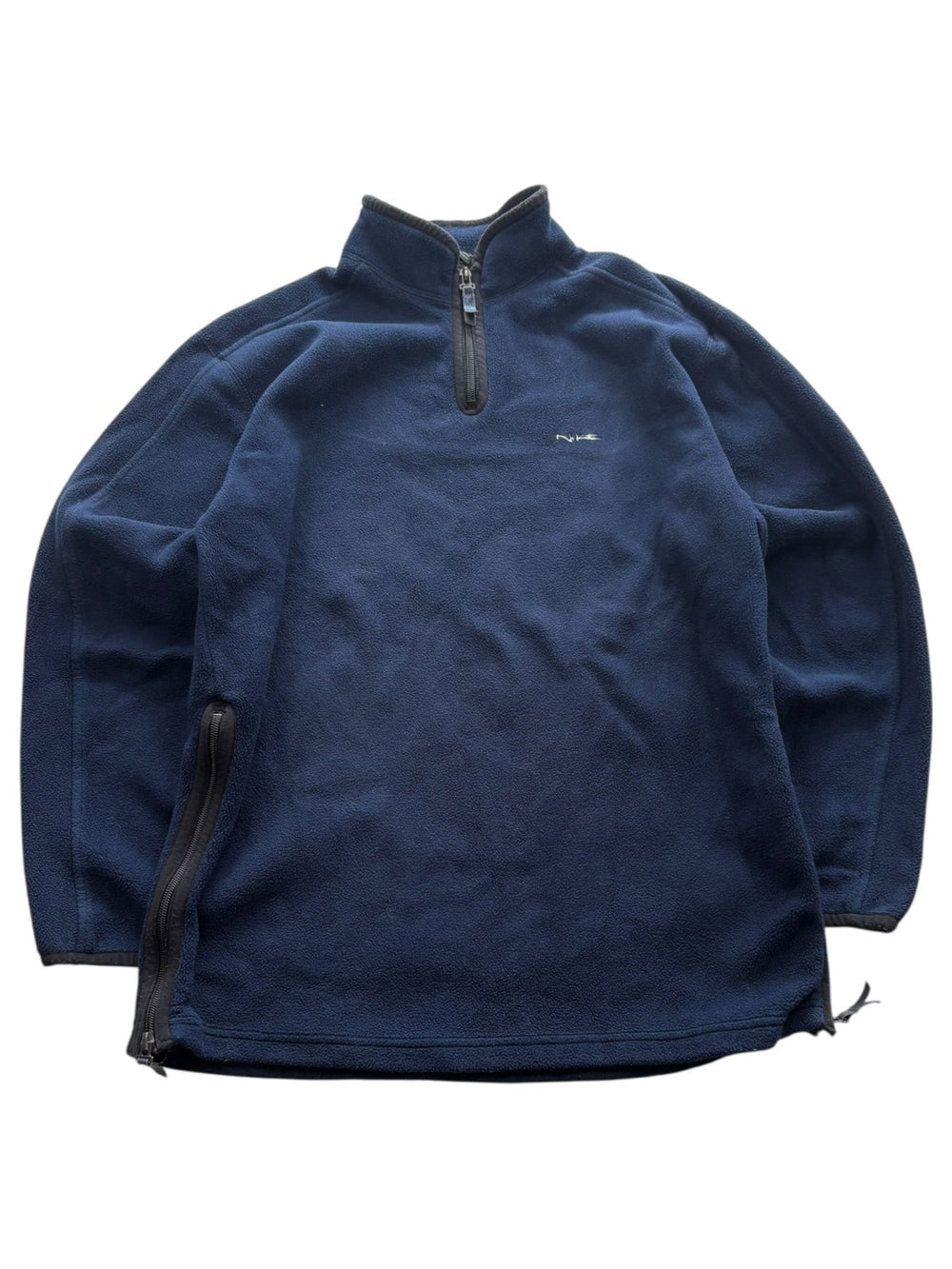 Nike Side-Zip Half-Zip Vintage Fleece in Navy mit kleinem gesticktem Brustlogo