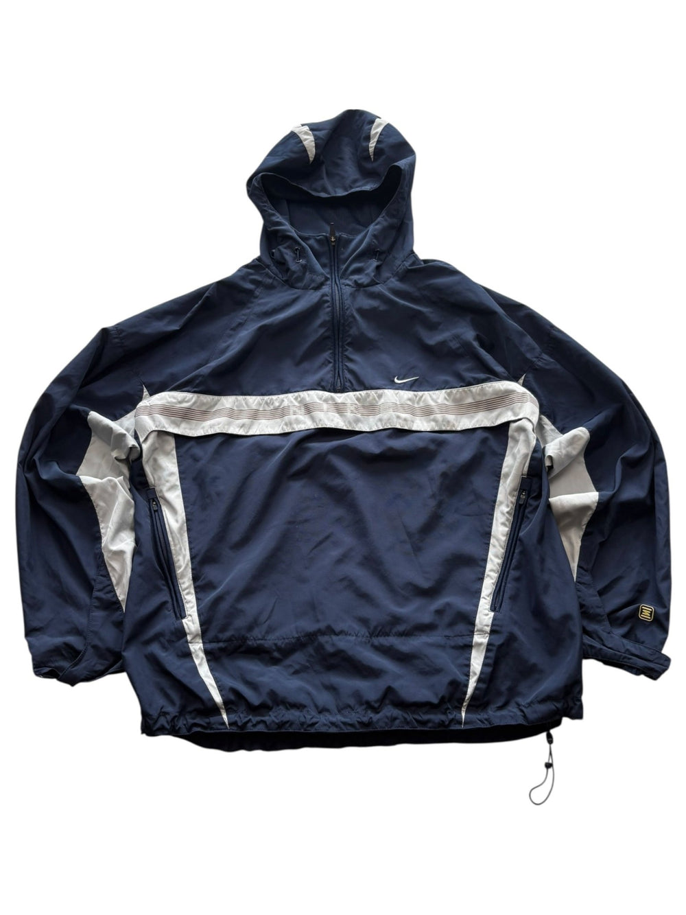 Nike Half - Zip Vintage Kapuzenjacke – Navy/Hellgrau (M) - PKeyVintage