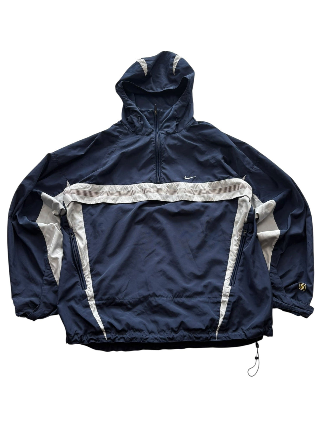 Nike Half - Zip Vintage Kapuzenjacke – Navy/Hellgrau (M) - PKeyVintage