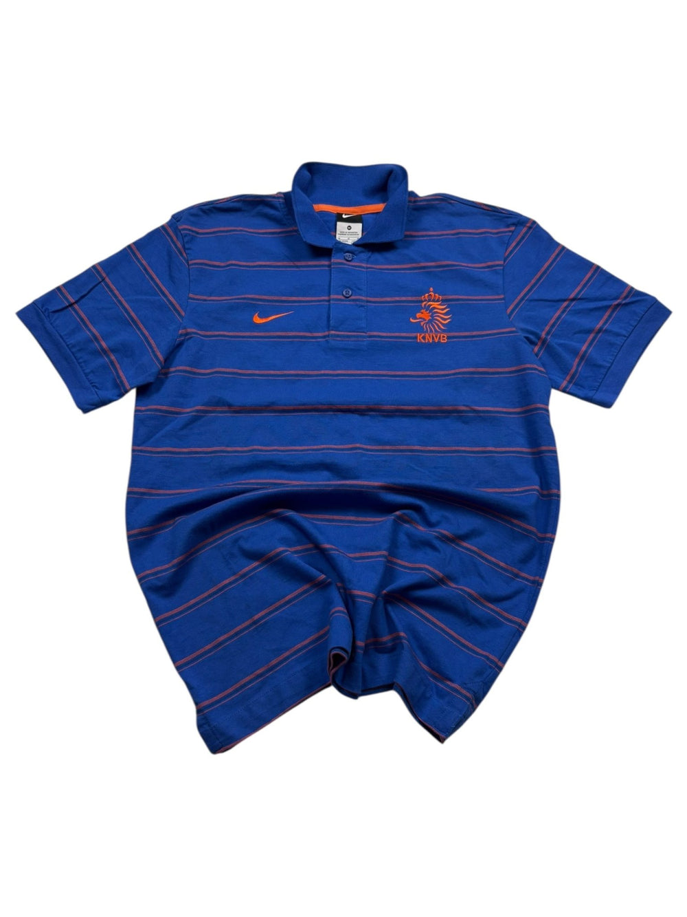 Blau-oranges Nike KNVB Niederlande Vintage Poloshirt in Größe M