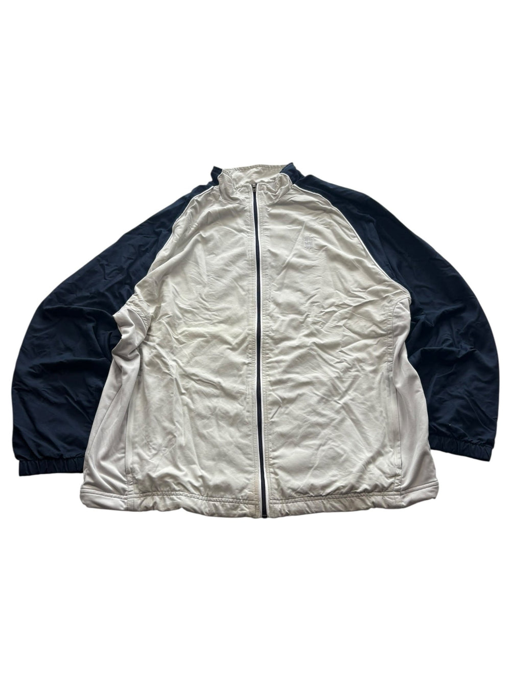 Nike Logo Patch Vintage Trackjacket – Beige/Navy (L) - PKeyVintage