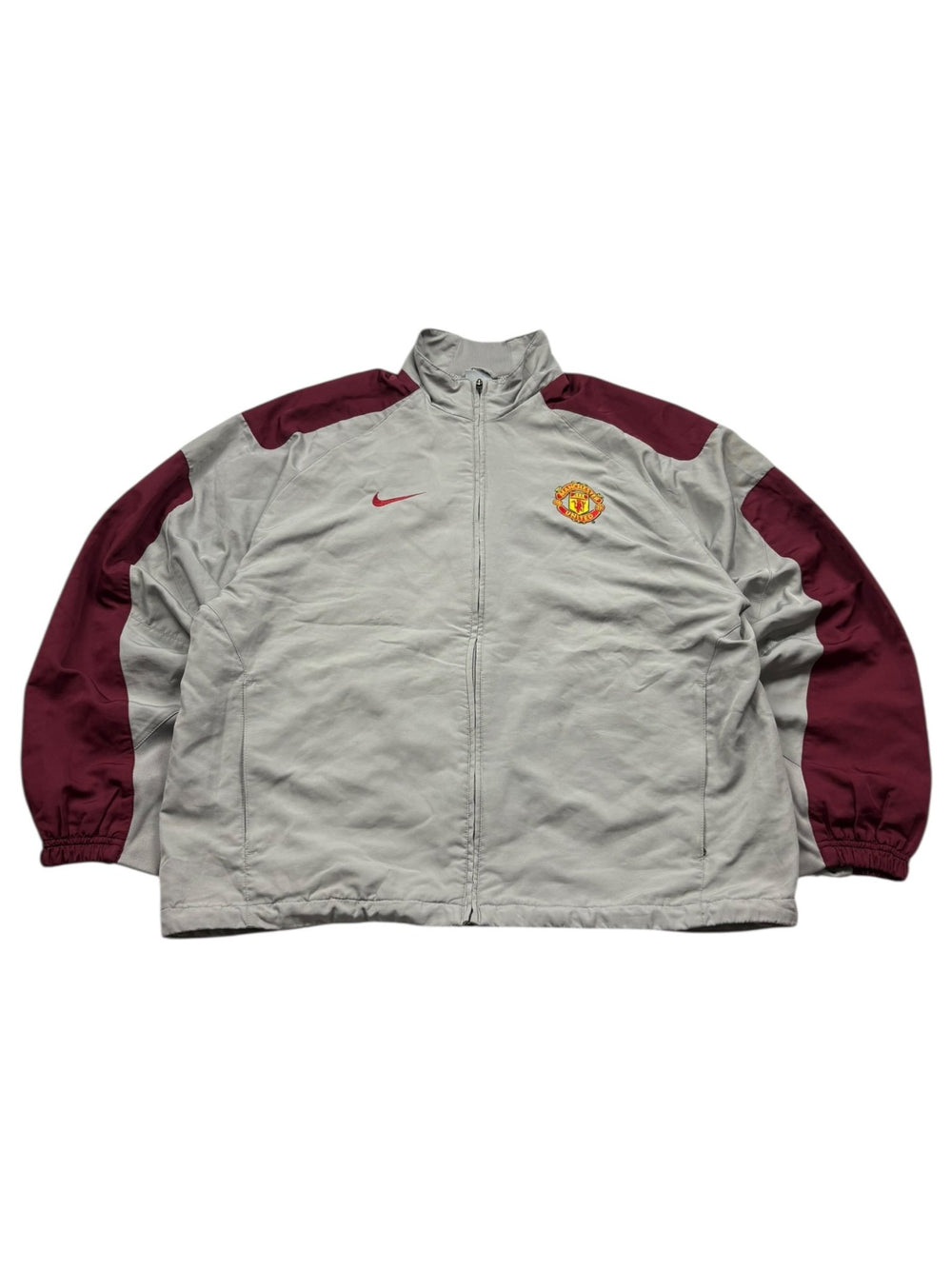 Nike Manchester United Trackjacket - Grau/Bordeaux (L) - PKeyVintage