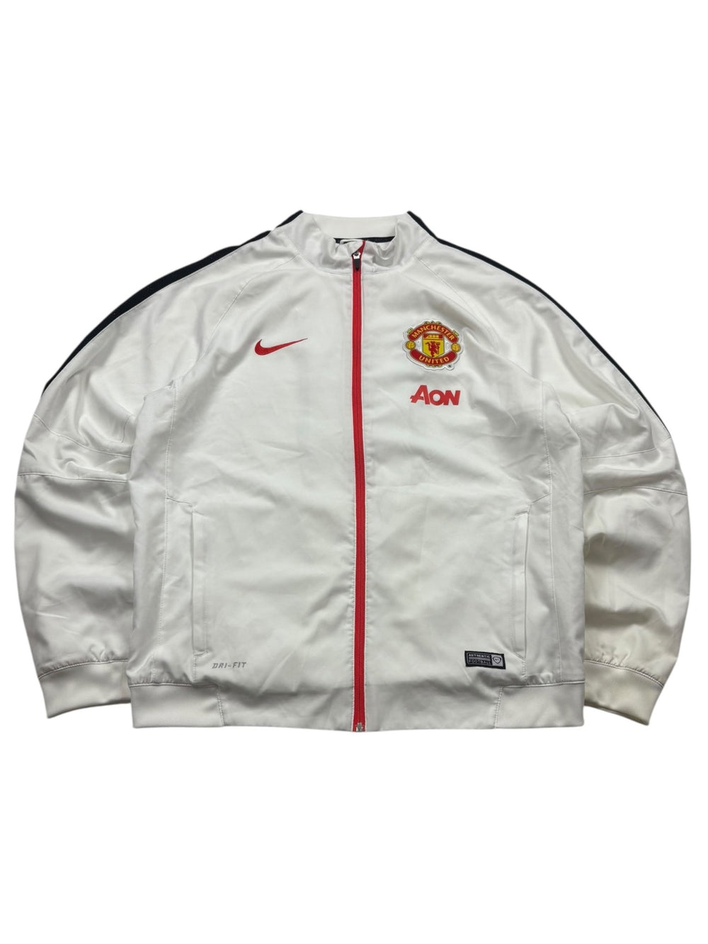 Nike Manchester United Trackjacket - Weiß/Rot (L) - PKeyVintage