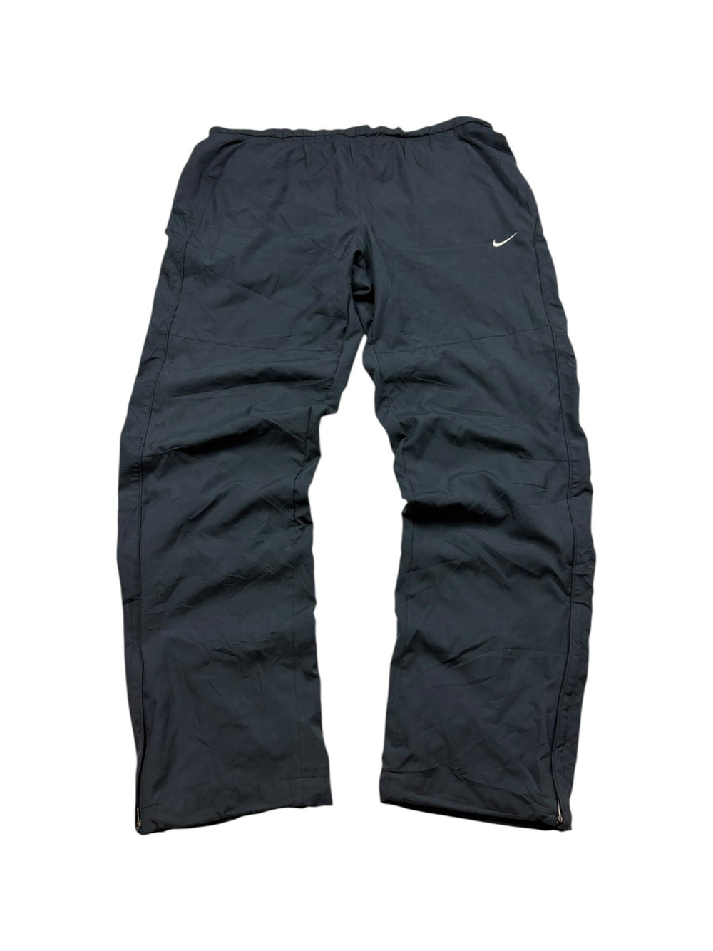 Navyfarbene Nike Mini Swoosh Open Leg Vintage Trackpants in Größe M