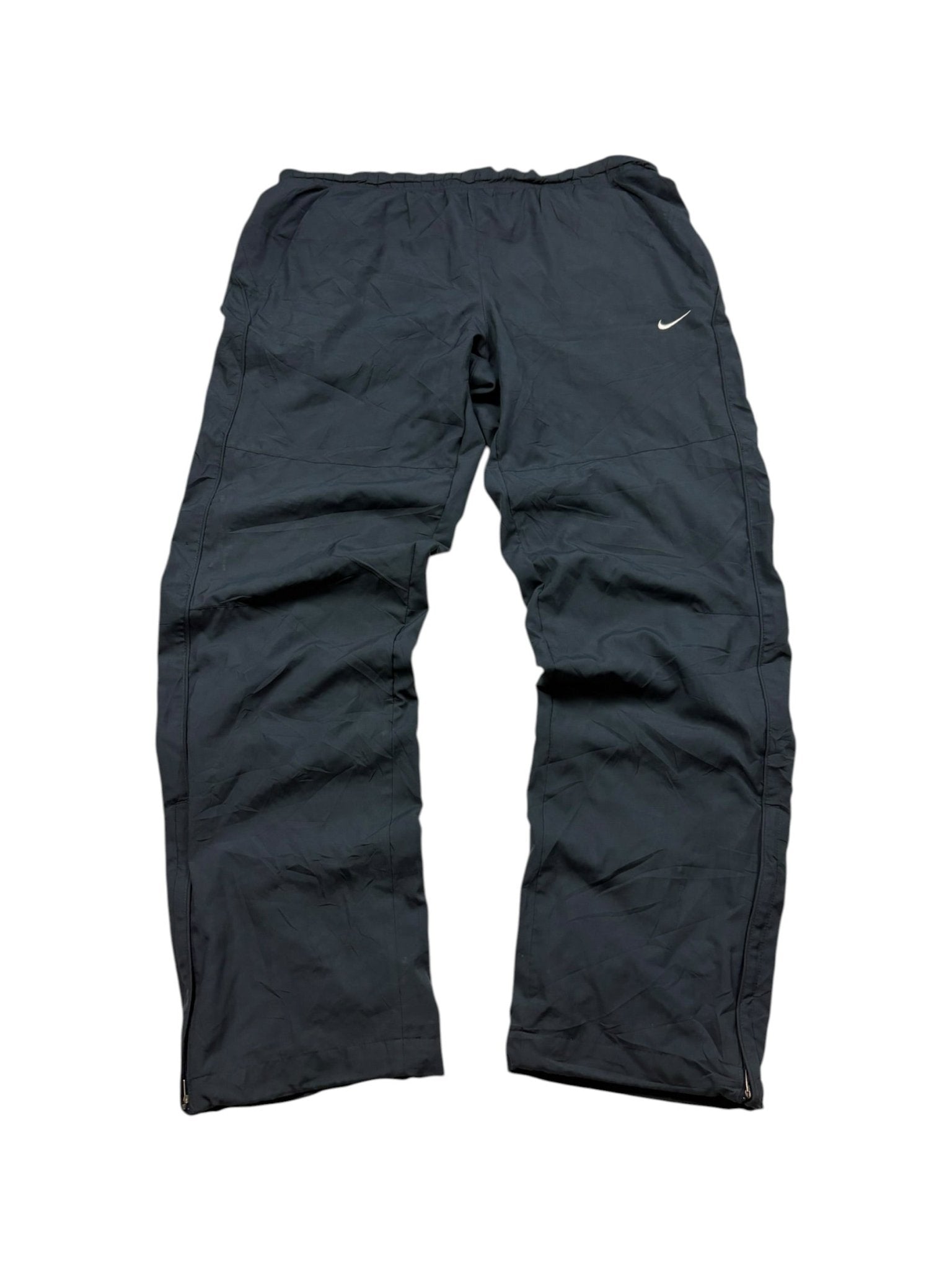 Navyfarbene Nike Mini Swoosh Open Leg Vintage Trackpants in Größe M